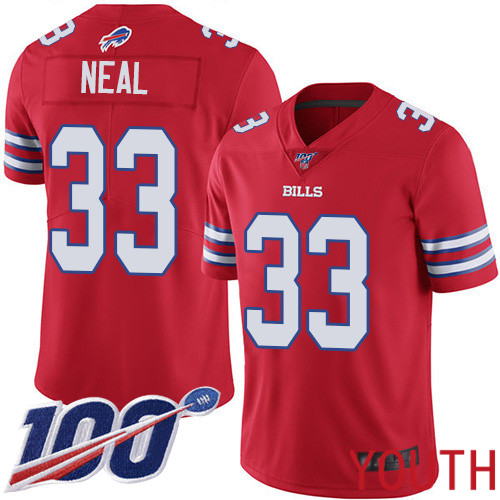 Youth Buffalo Bills 33 Siran Neal Limited Red Rush Vapor Untouchable 100th Season NFL Jersey